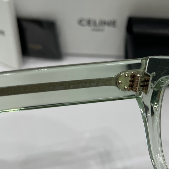 CELINE Bold 3 Dots CL50132i 093 Transparent Mint Green Cateye Eyeglasses - Picture 6 of 6